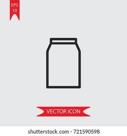 Jar vector icon, illustration symbol