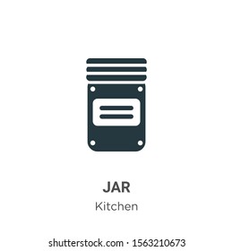 Jar vector icon on white background. Flat vector jar icon symbol sign from modern kitchen collection for mobile concept and web apps design.