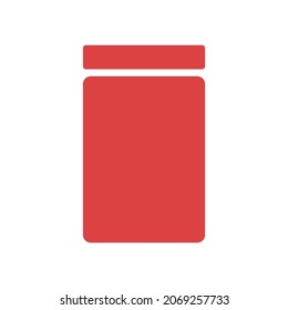 Jar vector icon. Red symbol