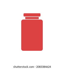 Jar vector icon. Red symbol