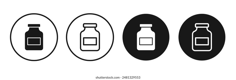 Jar vector icon set black filled and outlined style.