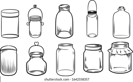 Jar vector set collection graphic clipart design