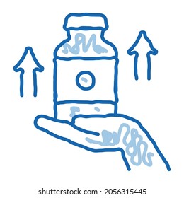 jar of vitamins to enhance immunity sketch icon vector. Hand drawn blue doodle line art jar of vitamins to enhance immunity sign. isolated symbol illustration