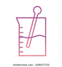 Jar with water gradient style icon design, Science chemistry laboratory research technology biology equipment and test theme Vector illustration