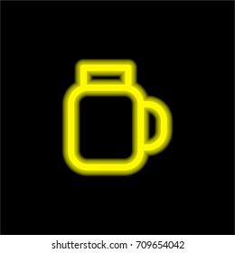 Jar yellow glowing neon ui ux icon. Glowing sign logo vector