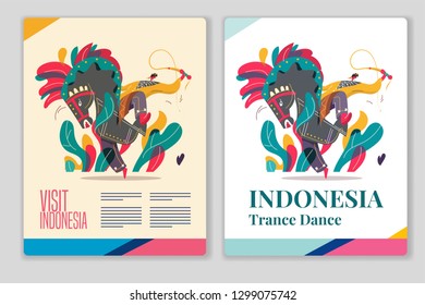 Baile de trance jaranense en Indonesia. Ilustración del vector