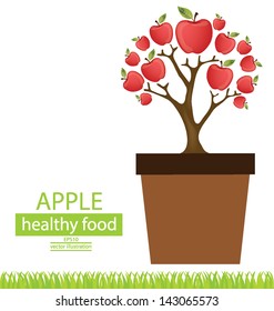 Jardiniere. Apple tree. vector illustration.