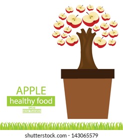 Jardiniere. Apple tree. vector illustration.