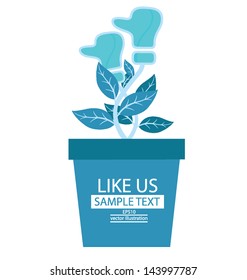 Jardiniere. Tree design. Like button vector illustration
