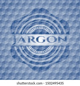 Jargon blue hexagon badge. Vector Illustration. Detailed.