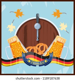 jars beers and barrel oktoberfest celebration