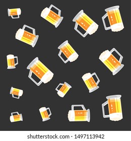 jars of beers oktoberfest pattern background
