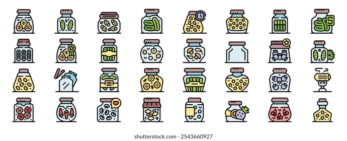 Jars containing various preserved foods, showcasing methods of pickling and canning for long term storage