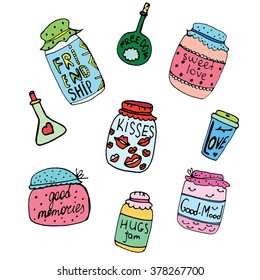 Jars with emotions and feelings