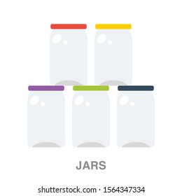 Jars flat icon on white transparent background. You can be used jars icon for several purposes.