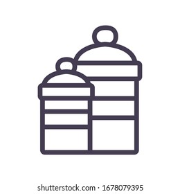 diseño de iconos en forma de gradiente jars cocción comida restaurante menú casero cena comida comida comida comida tema de comida Vector ilustración