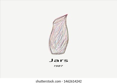 Jars - Illustration of jars with attractive patterns. sketch of a jar. abstract