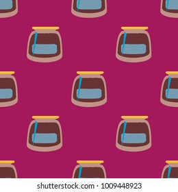 Jars with rustic home canning new seamless pattern for background.