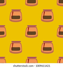 Jars with rustic home canning new seamless pattern for background.