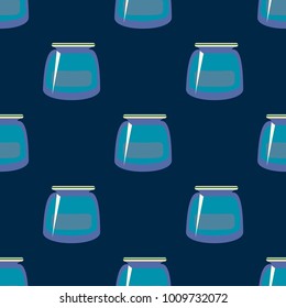 Jars with rustic home canning new seamless pattern for background.