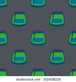 Jars with rustic home canning new seamless pattern for background.