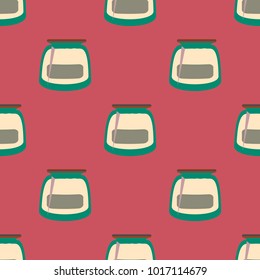 Jars with rustic home canning new seamless pattern for background.