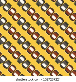 Jars with rustic home canning new seamless pattern for background.