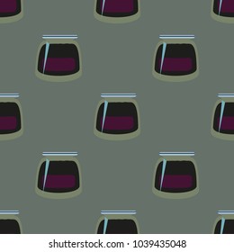 Jars with rustic home canning new seamless pattern for background.