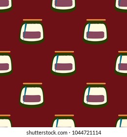 Jars with rustic home canning new seamless pattern for background.