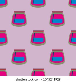 Jars with rustic home canning new seamless pattern for background.