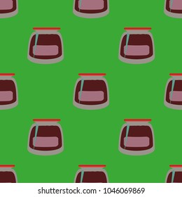 Jars with rustic home canning new seamless pattern for background.