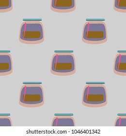 Jars with rustic home canning new seamless pattern for background.