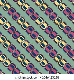 Jars with rustic home canning new seamless pattern for background.