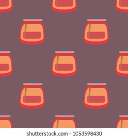 Jars with rustic home canning new seamless pattern for background.