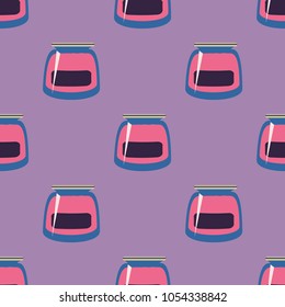 Jars with rustic home canning new seamless pattern for background.
