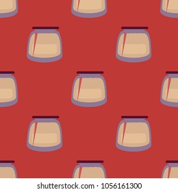 Jars with rustic home canning new seamless pattern for background.