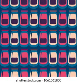 Jars with rustic home canning new seamless pattern for background.