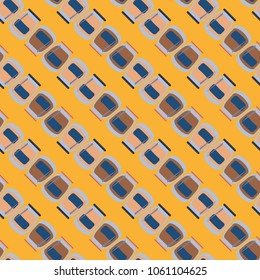 Jars with rustic home canning new seamless pattern for background.