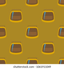 Jars with rustic home canning new seamless pattern for background.