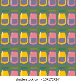 Jars with rustic home canning new seamless pattern for background.