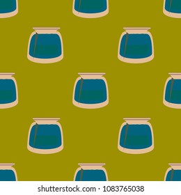 Jars with rustic home canning new seamless pattern for background.