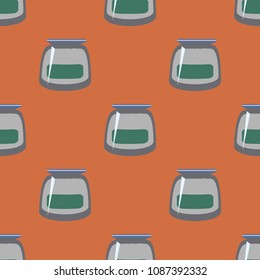 Jars with rustic home canning new seamless pattern for background.