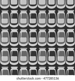 Jars with rustic home canning new seamless pattern for background.
