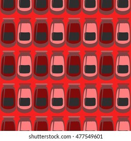 Jars with rustic home canning new seamless pattern for background.