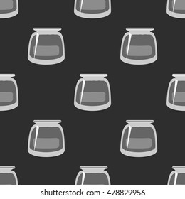 Jars with rustic home canning new seamless pattern for background.
