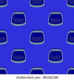 Jars with rustic home canning new seamless pattern for background.