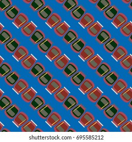 Jars with rustic home canning new seamless pattern for background.