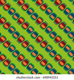 Jars with rustic home canning new seamless pattern for background.