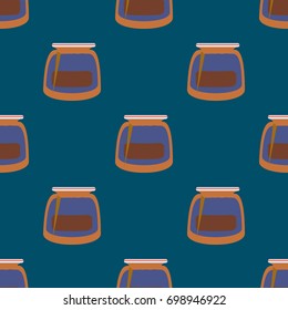 Jars with rustic home canning new seamless pattern for background.