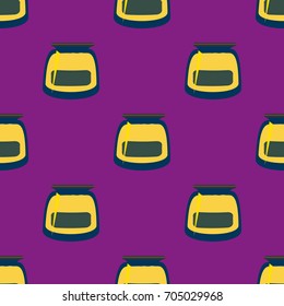 Jars with rustic home canning new seamless pattern for background.